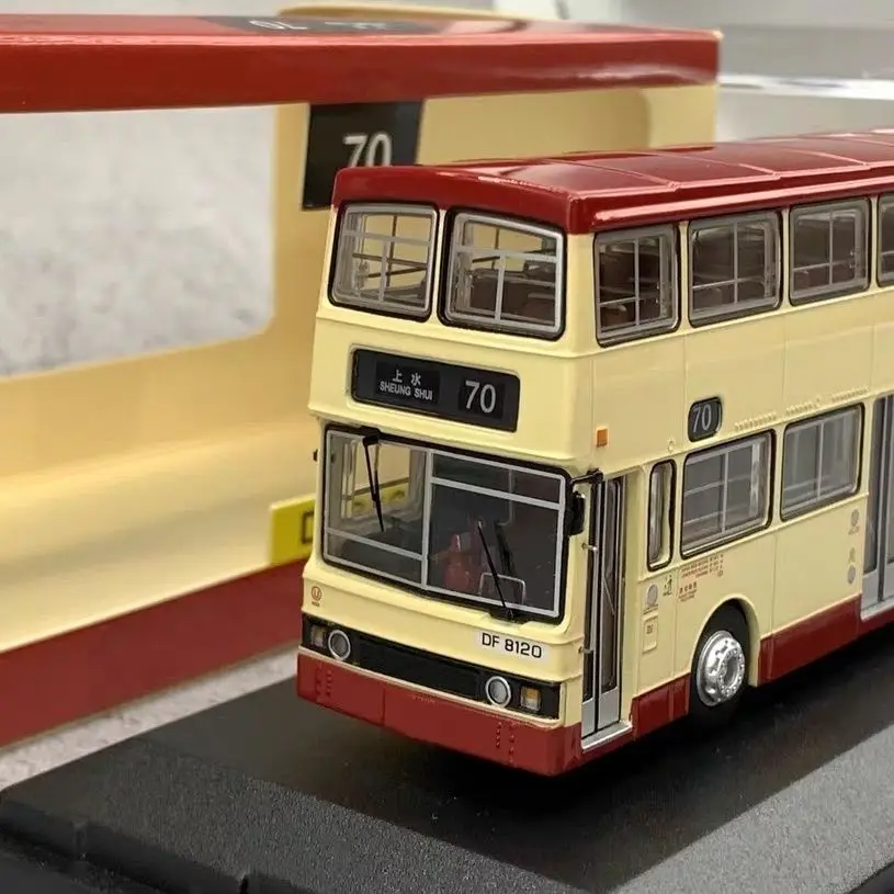 

1/76 Гонконг KMB Double Decker, Benz Bus, Sheung Shui No. 70, модель автомобиля из сплава, статический орнамент