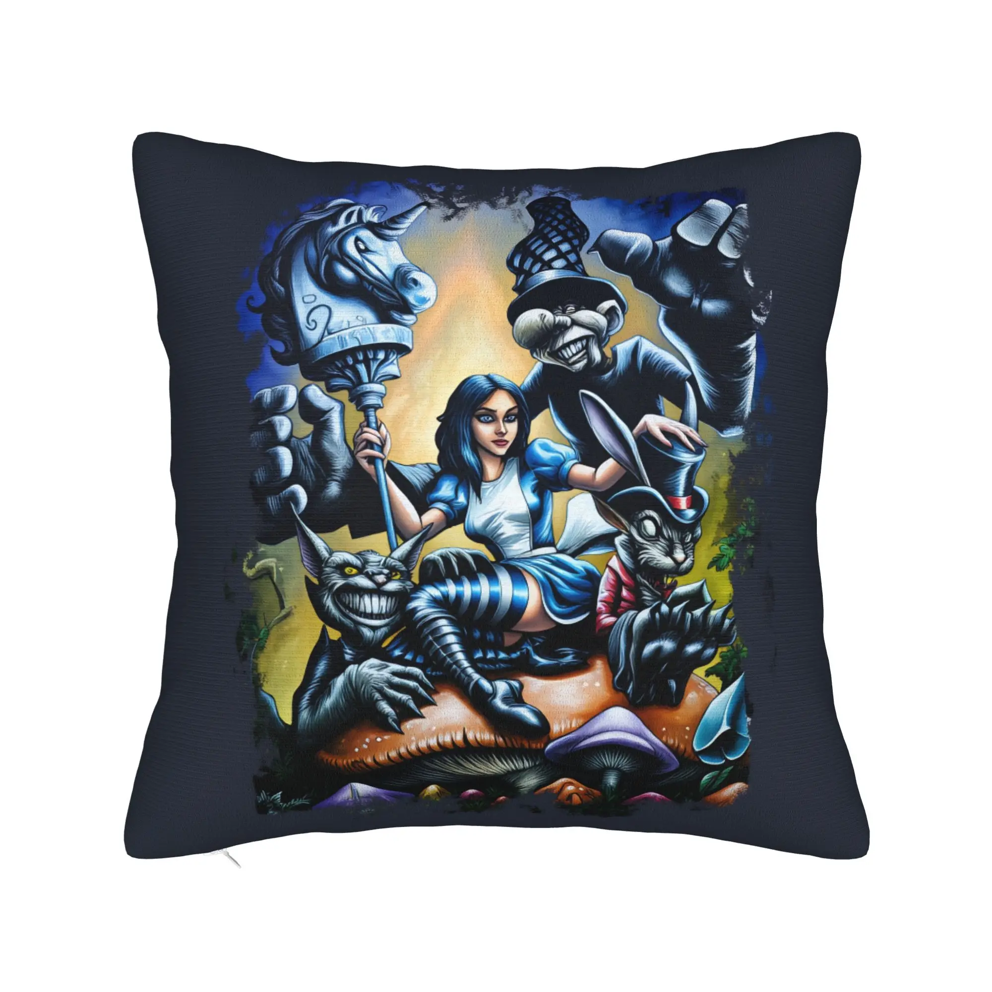 Pillow Cover Dark Alice Madness Returns Game  Vintage Pillow Case For Living Room Bed Chair Pillowcases