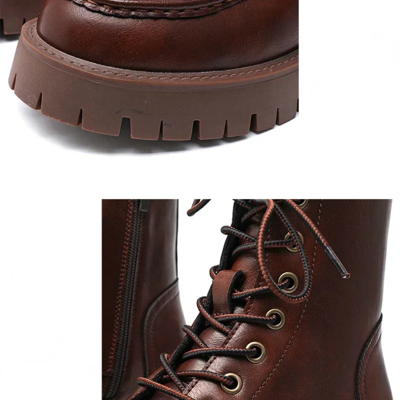 Botas masculinas de couro genuíno moda casual sapatos de couro estilo britânico botas masculinas sapatos de alta qualidade para homens 2024 botines