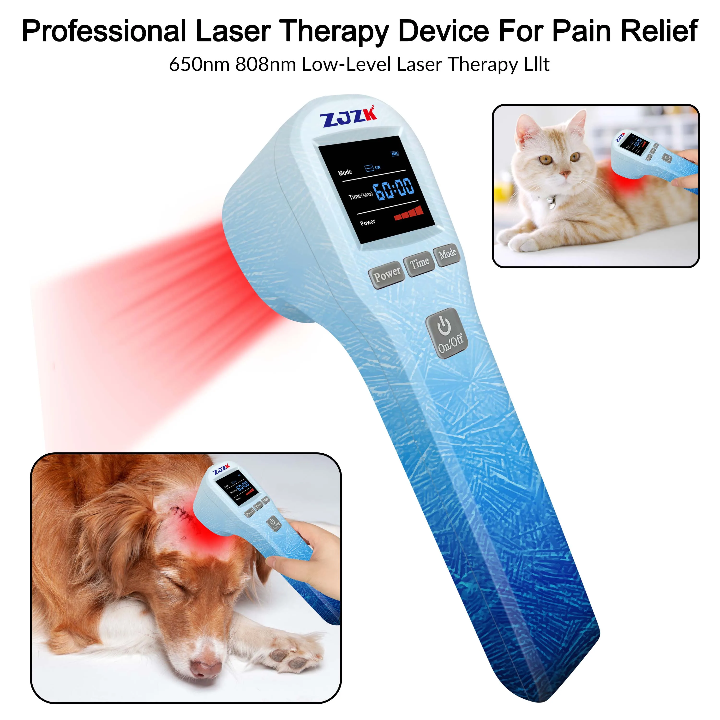 

ZJZK Laser Treatment Muscle Injury 650nmX16Diodes+808nmX4Diodes lllt Laser Therapy For Bone Spurs Disc Herniation Ankle Pain