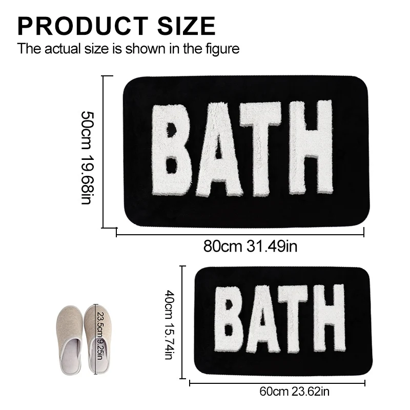 Bathroom Rug Bath Mats for Non Slip Floor Mat,Thick Soft Shaggy Bath Rugs Room Deocr,Absorbent Bathmat Machine Washable Carpet