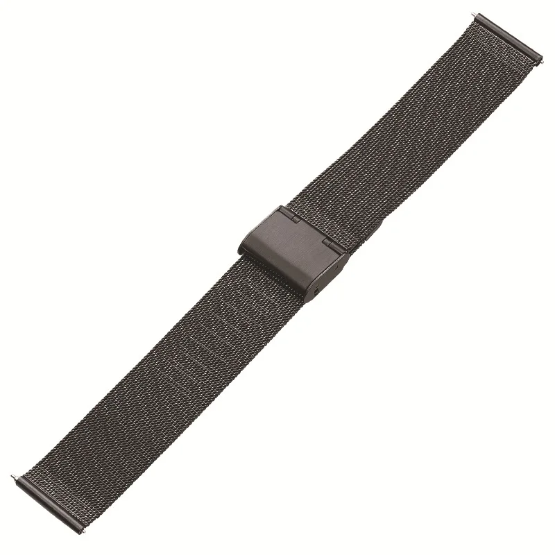 20mm 22mm Quick Release Watch Band Mesh Stainless Steel Strap Wrist Belt Bracelet Black Universal Milanese Watchband with Tool