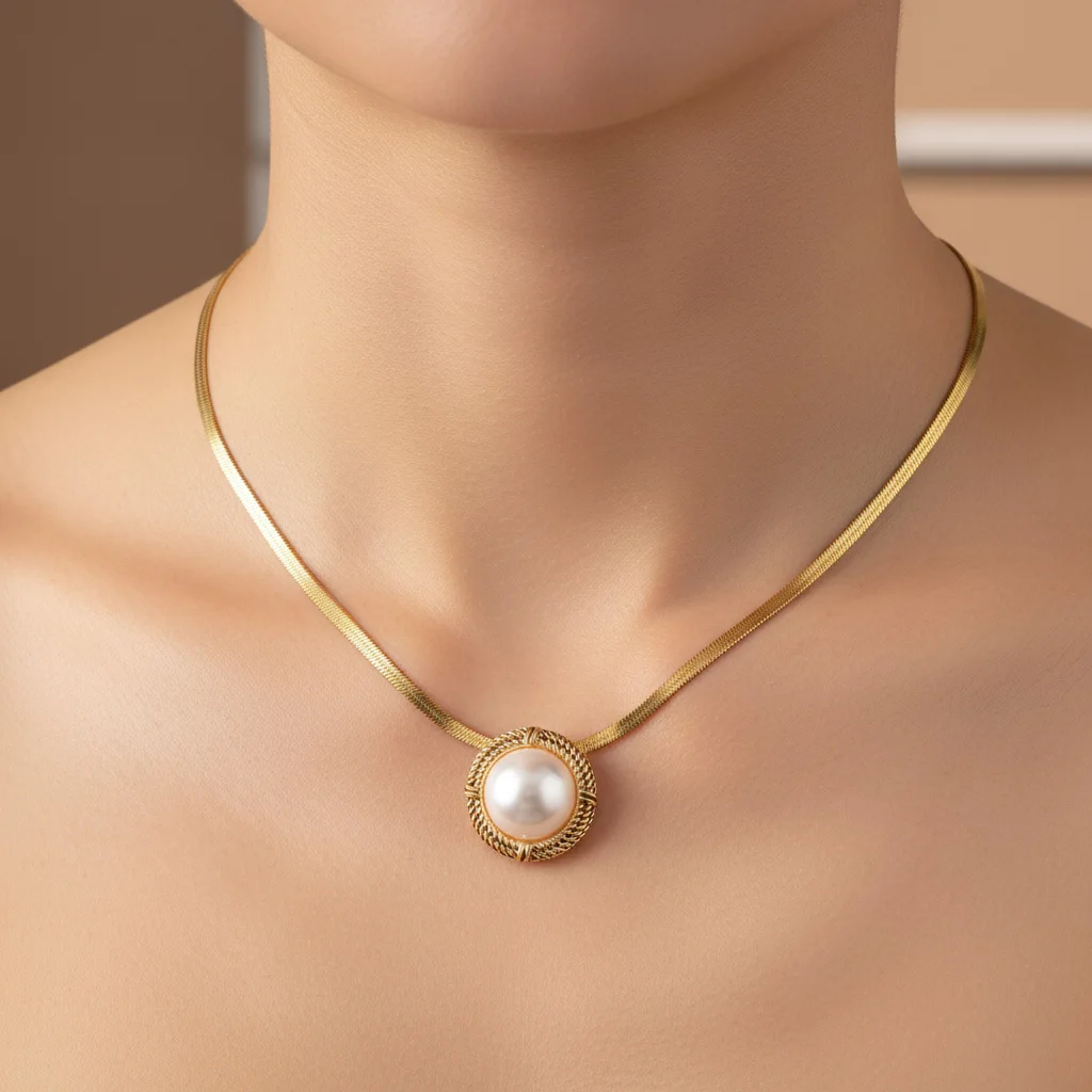 قلادة عصرية مطلية بالذهب عيار 18 قيراط على شكل فيروزي مع سلسلة شفرة للسيدات، سحر رقبة أنيق لإكسسوارات الحفلات اليومية #3