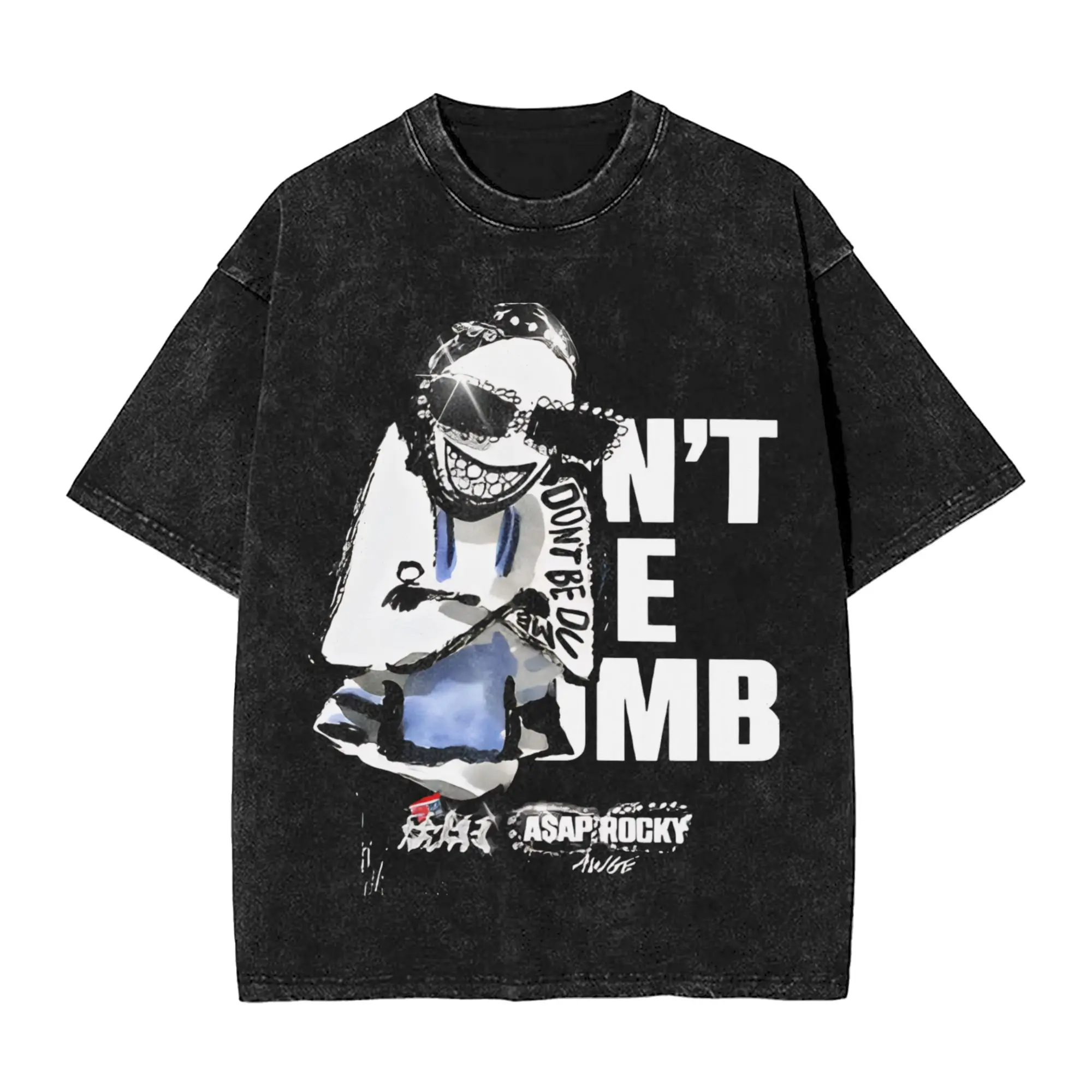 

Asaps Vintage Washed T Shirts Men Women's Pure Cotton Casual T-Shirts O Neck Hip Hop Rapper A$AP Tees Short Sleeve Clothes