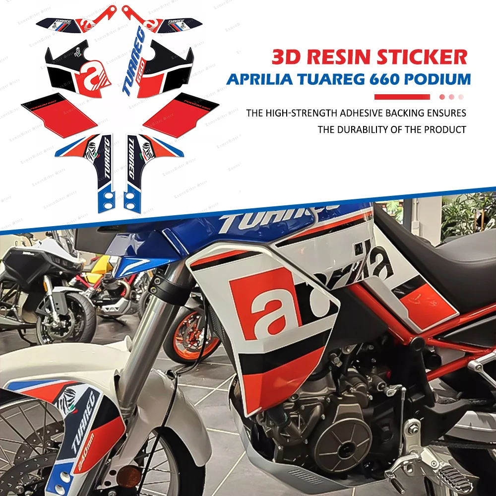 Motorcycle 3D Gel Epoxy Resin Sticker Tank Pad Protection Kit For Aprilia Tuareg 660 Podium 2024