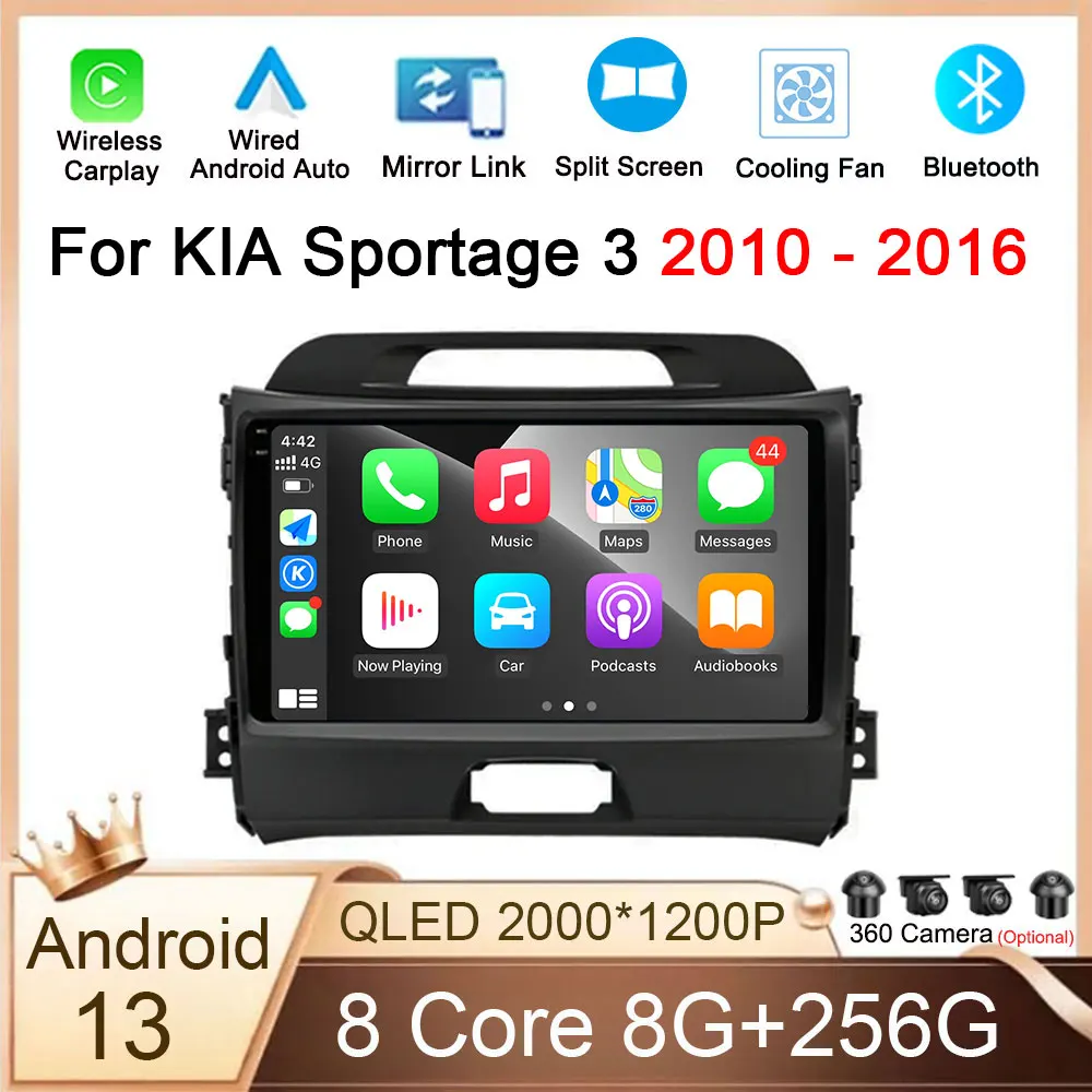 

Автомобильная интеллектуальная система Android 13, стерео для KIA Sportage 3 SL 2010-2016, GPS-навигатор, мультимедийный плеер, 4G, головное устройство без DVD