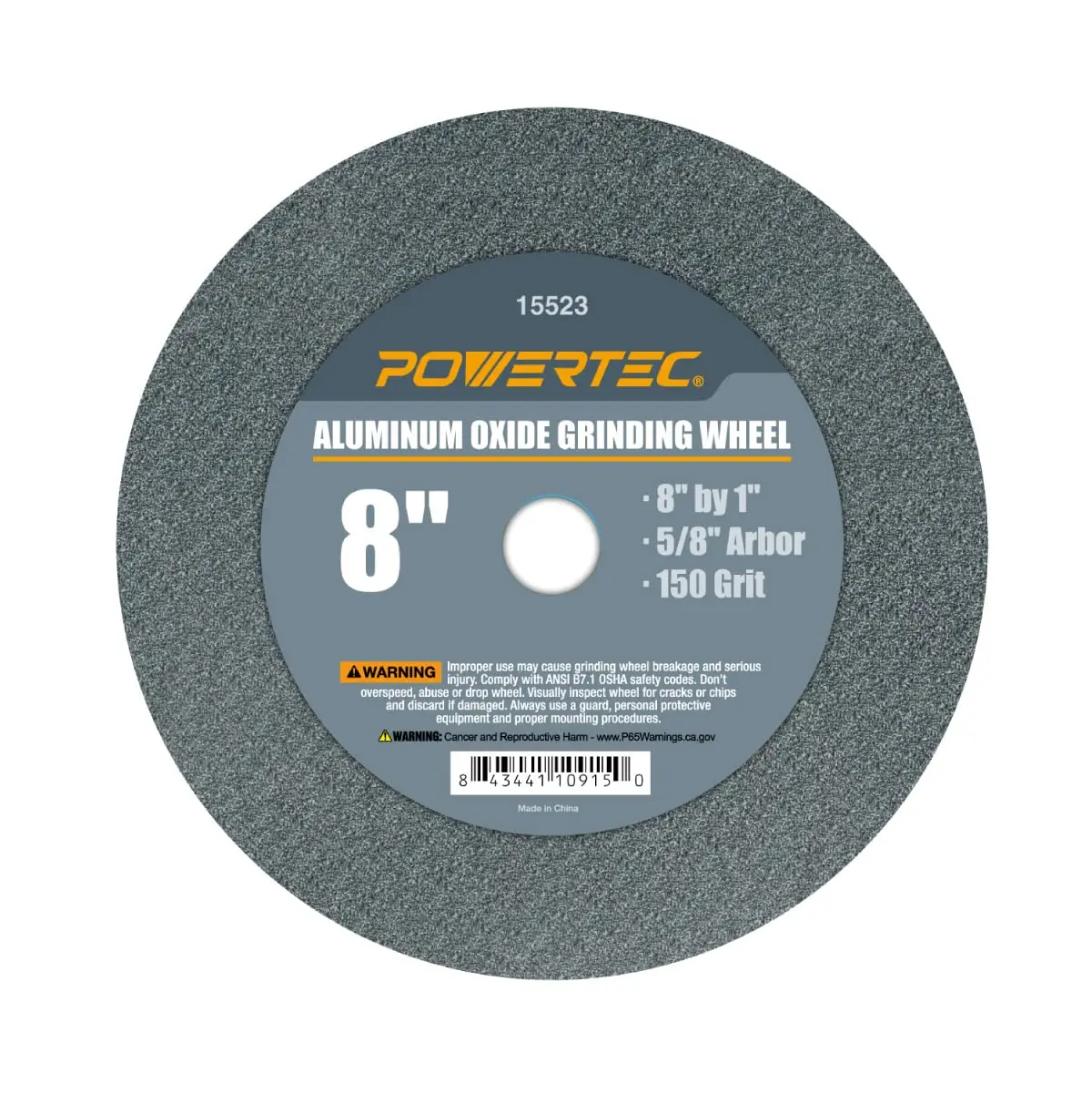 

8 Inch 150 Grit Aluminum Oxide Grinding Wheel, 1" Thick 5/8" Arbor for Bench Grinder, Sharpening Drill Bits, Blades, Chisels