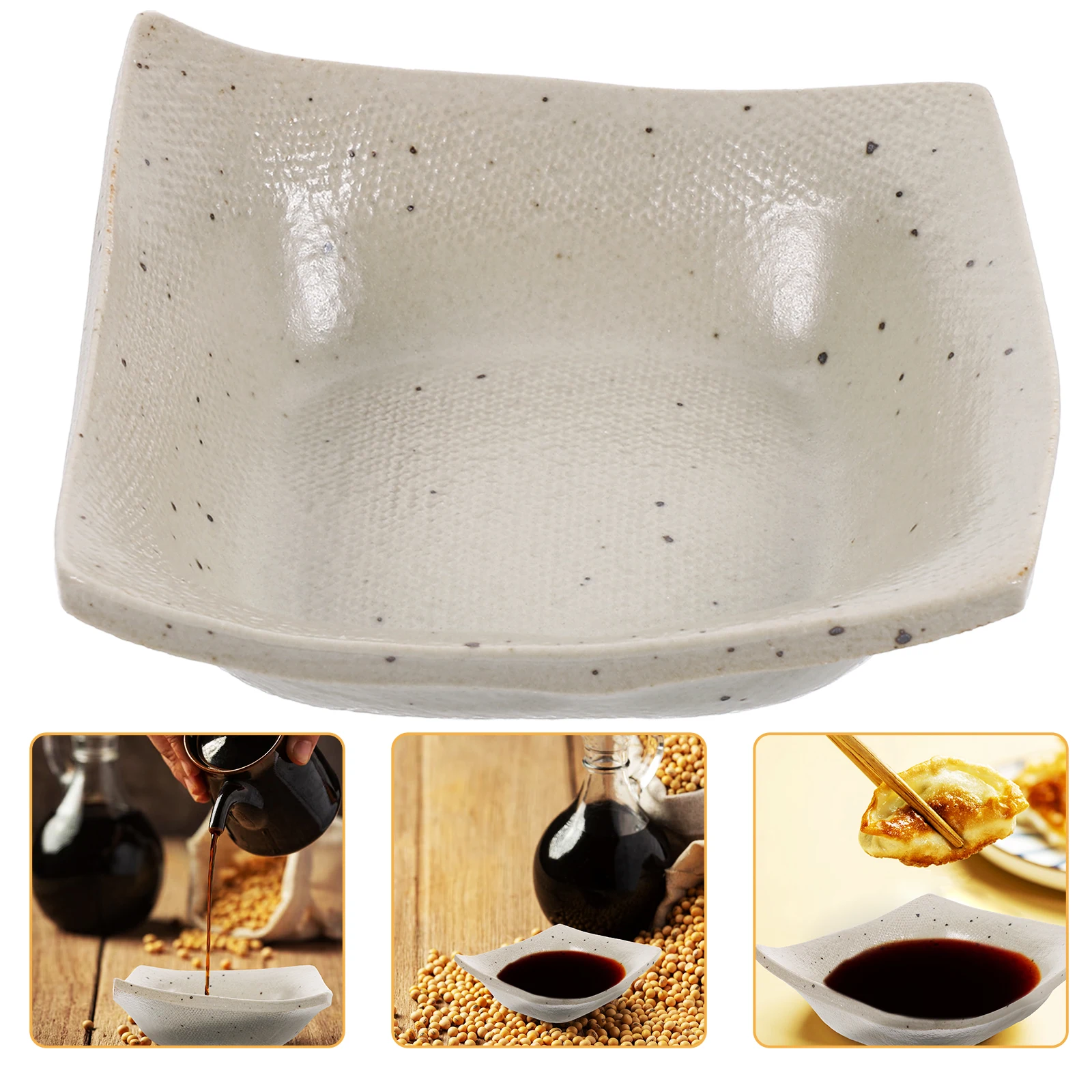 

Ceramic Sauce Dish Vinegar Plate Small Dipping Bowl Oil Sugar Seasoning Dishwasher Safe Appetizer Bowl Condiment Container