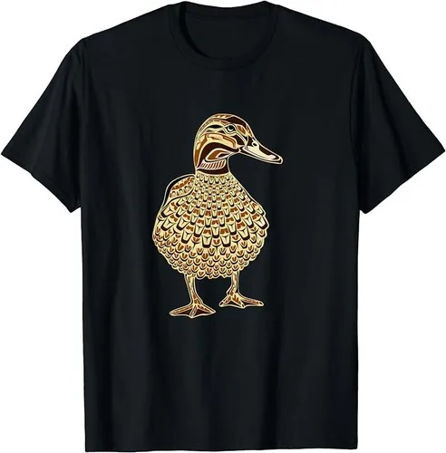 

LIMITED Mallard Duck Bird Lover Northwest Design Native American Gold T-Shirt