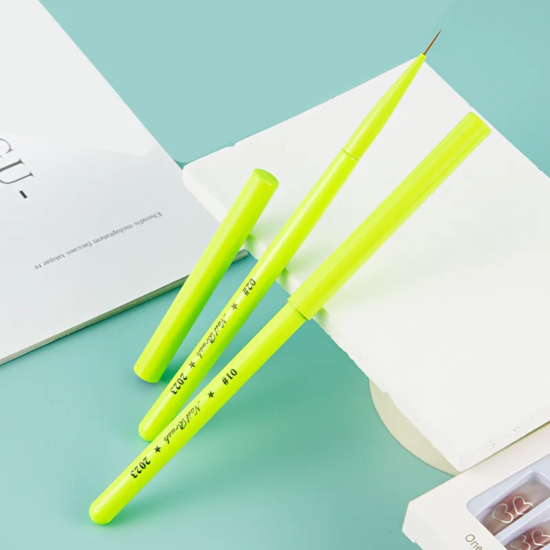 Grüner Nagelpinsel, Gelpinsel für Maniküre, Acryl, UV-Gel, Verlängerungsstift, Nagellack, Malerei, Zeichenpinsel