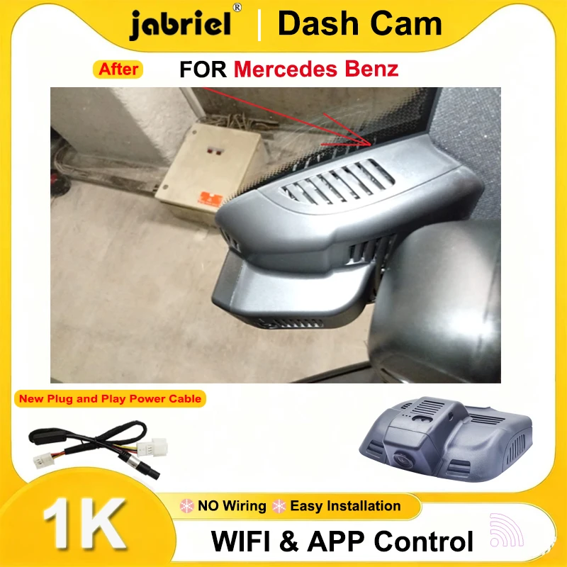 Jabriel Dash Cam 1080P Wifi DashCam for Mercedes Benz E Class W212 C207 C Class 200d 220d 250d 300d 350d 200 250 350 W204 C204