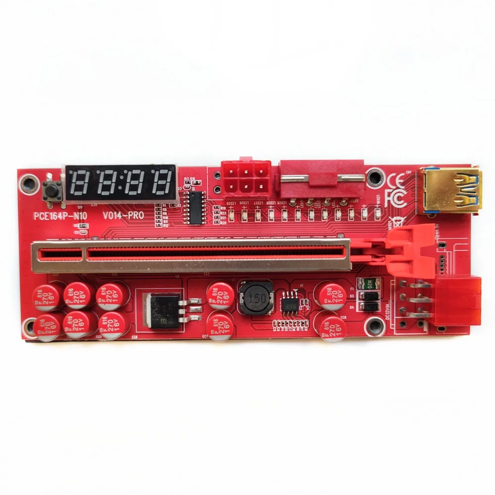 V014 Pro Riser 10 Capacitor 6 + 4 + 6Pin Risers V14 Pci-e Riser Card 014