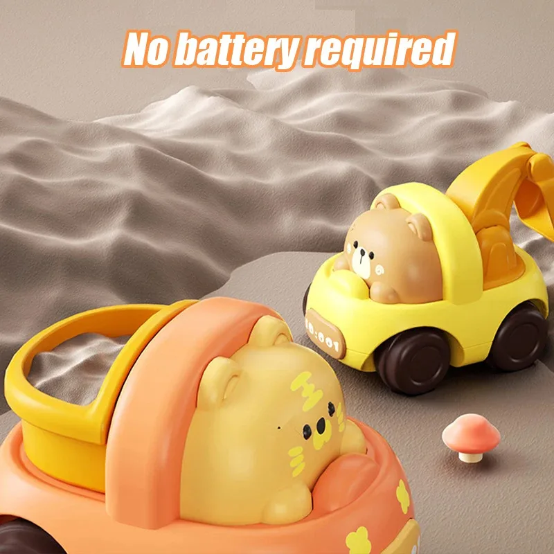 Engineering car inertial drive excavator High quality rounded children's gift toy car Animal modeling