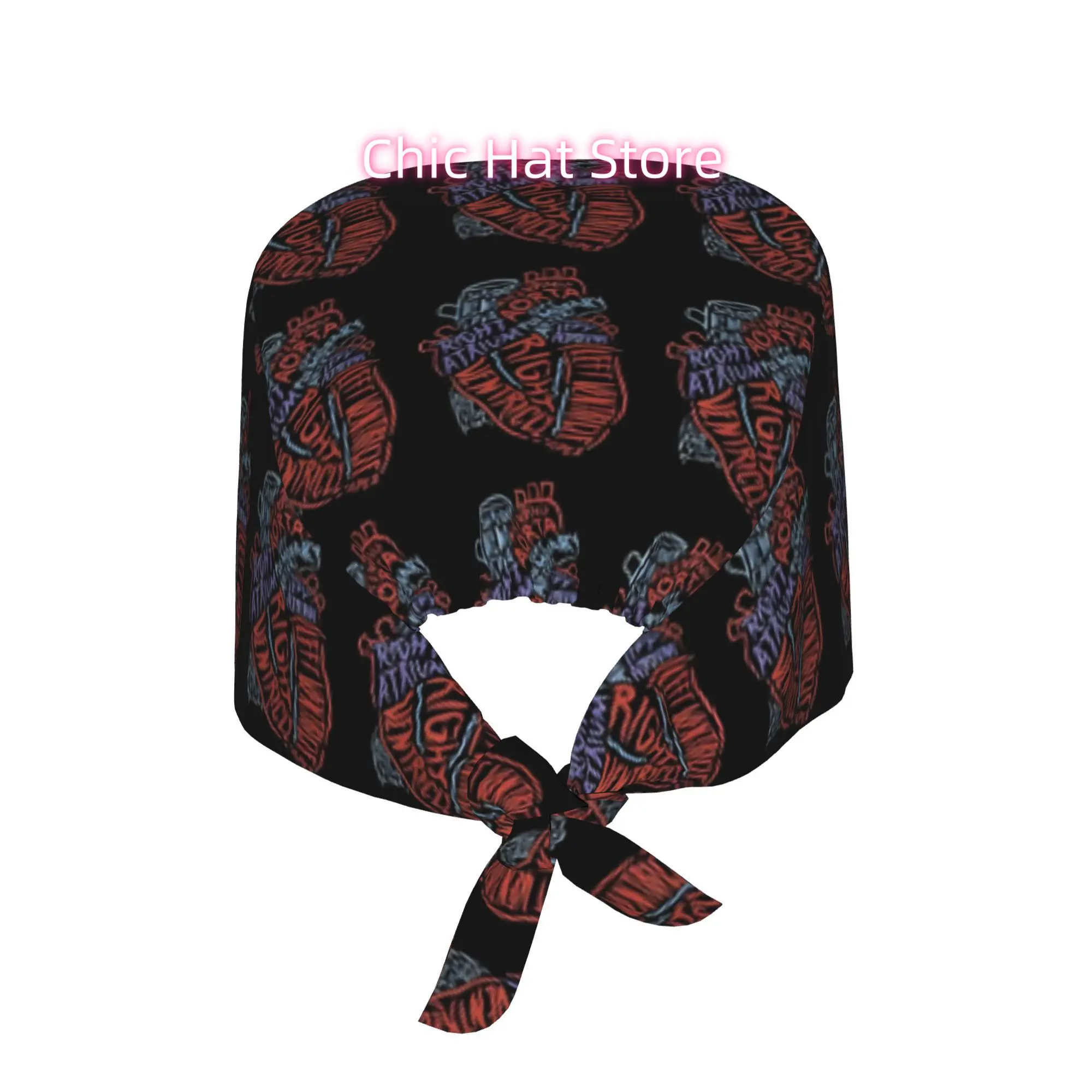 Anatomy Of Heart Anatomical Organ Doctor Unisex Work Cap Adjustable Lightweight with Lace Up Desig Dust Proof Suitable for Nurse