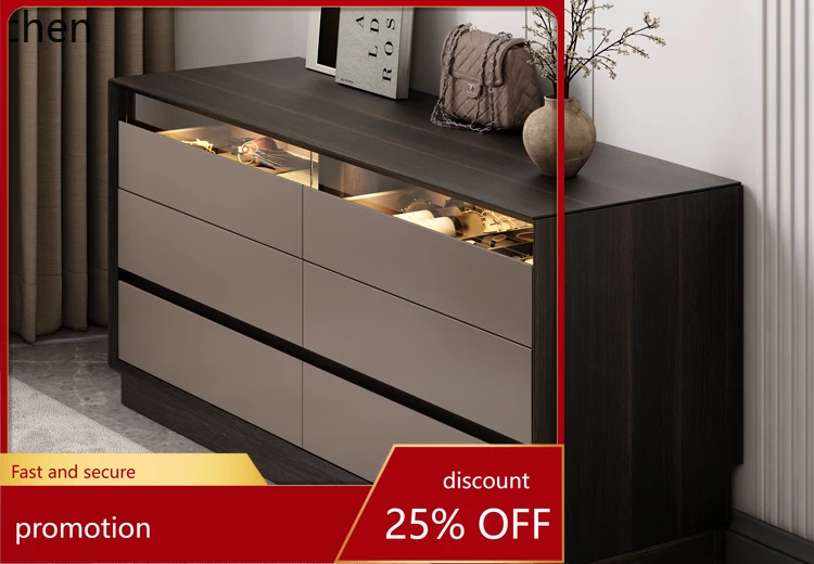 

HXL Solid Wood Chest of Drawers Light Luxury Bedroom Bedside Storage Cabinet Drawer Storage Cabinet