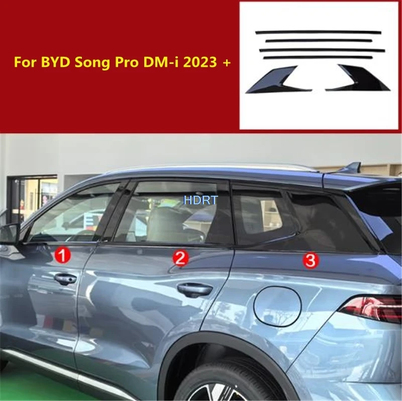 

Car Styling Door Window Strip Protector Decoration Accessories Exterior Sticker Glass Trim Molding For BYD Song Pro DM-i 2023 +