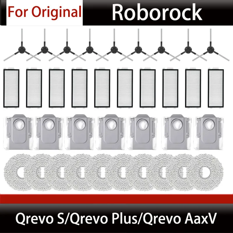 

Accessories & Consumables for Roborock Qrevo S/Qrevo Plus Robot Vacuum Cleaners - Qrevo MaxV Dust Bags & Mops