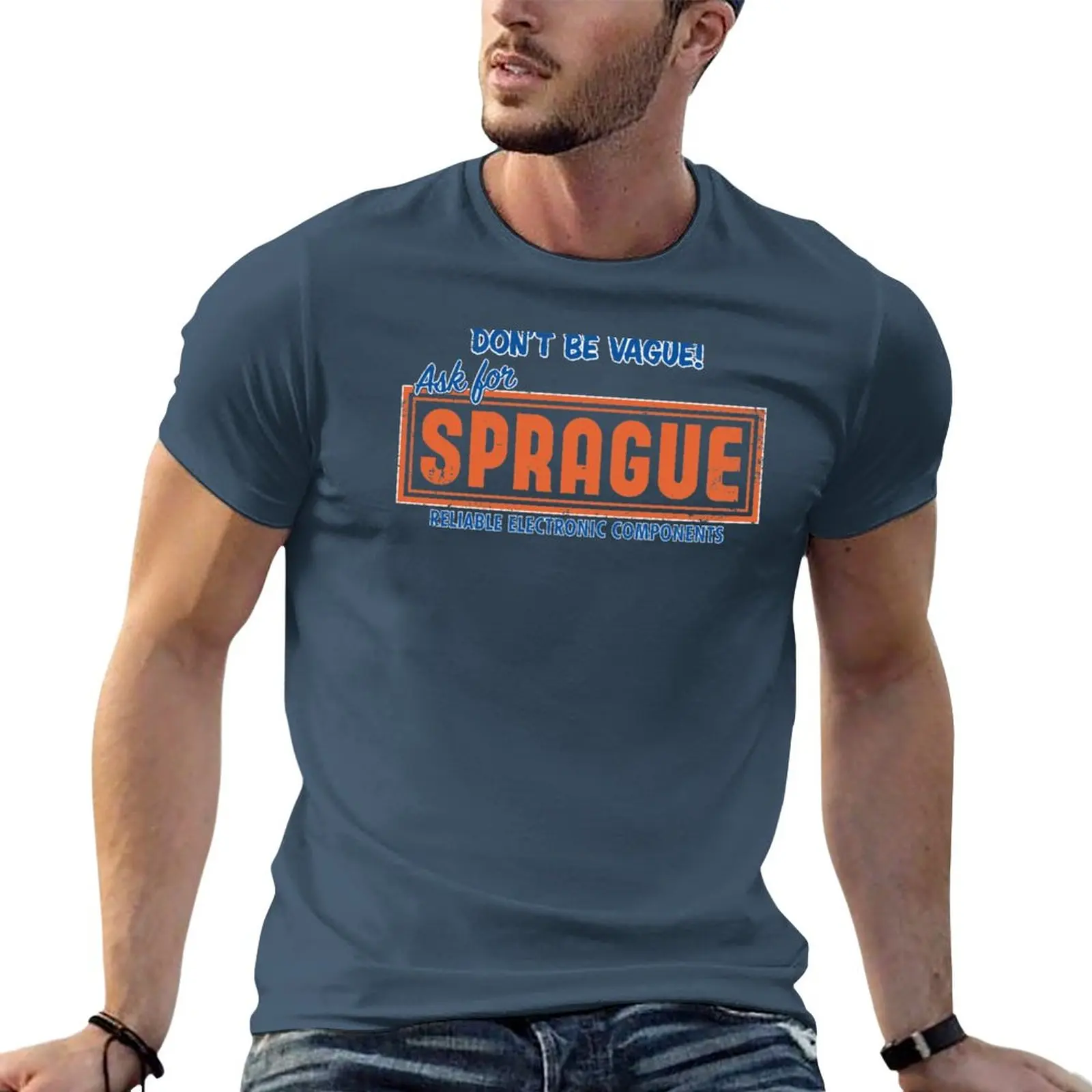 New Sprague Electric Don't be vague! Logo T-Shirt sweat shirt plain t-shirt t shirts for men pack