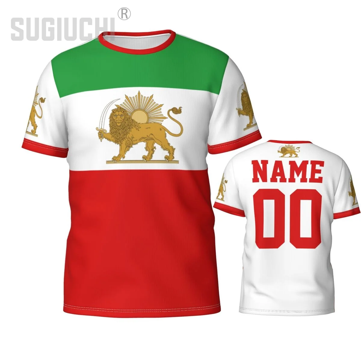 Custom Name Number Emblem Lion And Sun Flag Of Iran 3D T-shirts For Men Women Tees jersey team Soccer Football Fans Gift T shirt