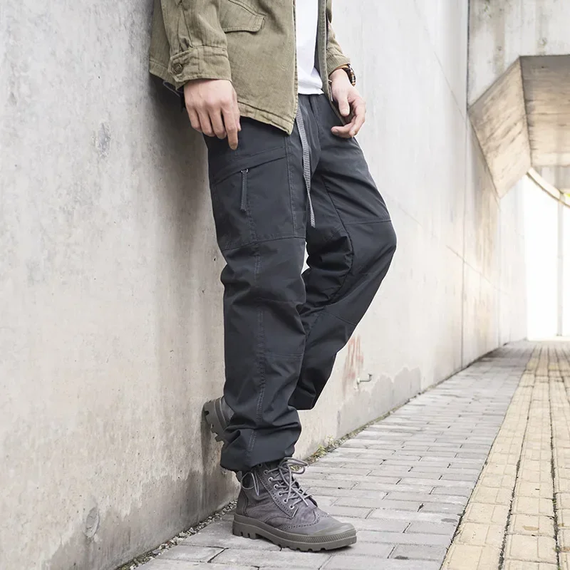 Winter Men's Cargo Pants Double Layer Fleece Warm Multi Pockets Cotton Long Trousers Men Thick Casual Streetwear Cargo Pants New