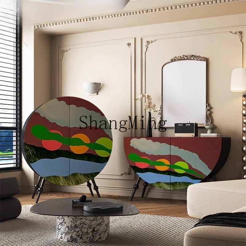 

FG household solid wood entrance entrance cabinet, living room decoration, dining side cabinet, multi-functional tea cabinet