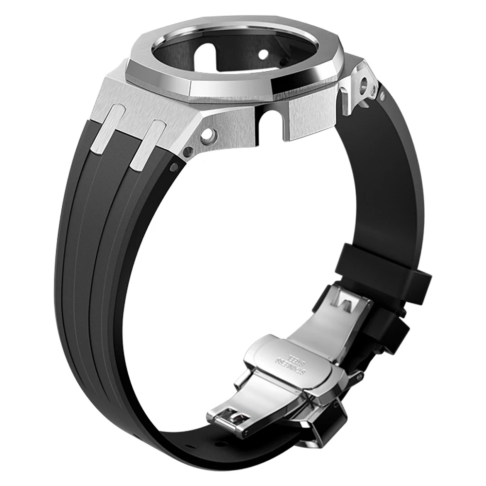 Casicoak Mod Metal Bezels Kit, caixa de relógios, aço inoxidável, banda de silicone para Casio All Bezel Strap, GA2100, GA2110, Gen 3, 4, 5