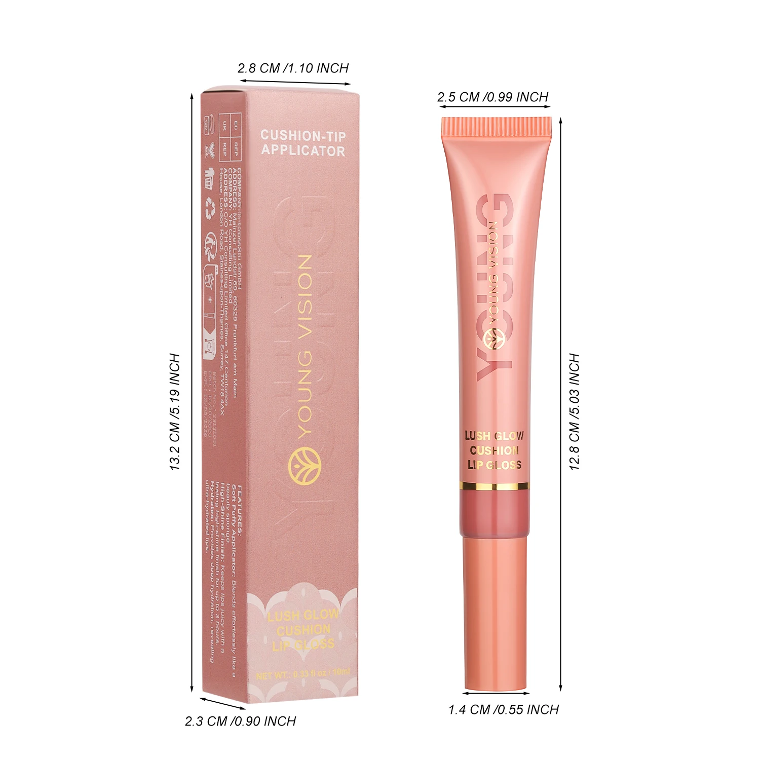 6 Farben Liquid Glow Lipgloss Flüssiger Lippenstift Feuchtigkeitsspendende Feuchtigkeit Plüschbürstenkopf Squeeze Lipgloss Lippenglasur