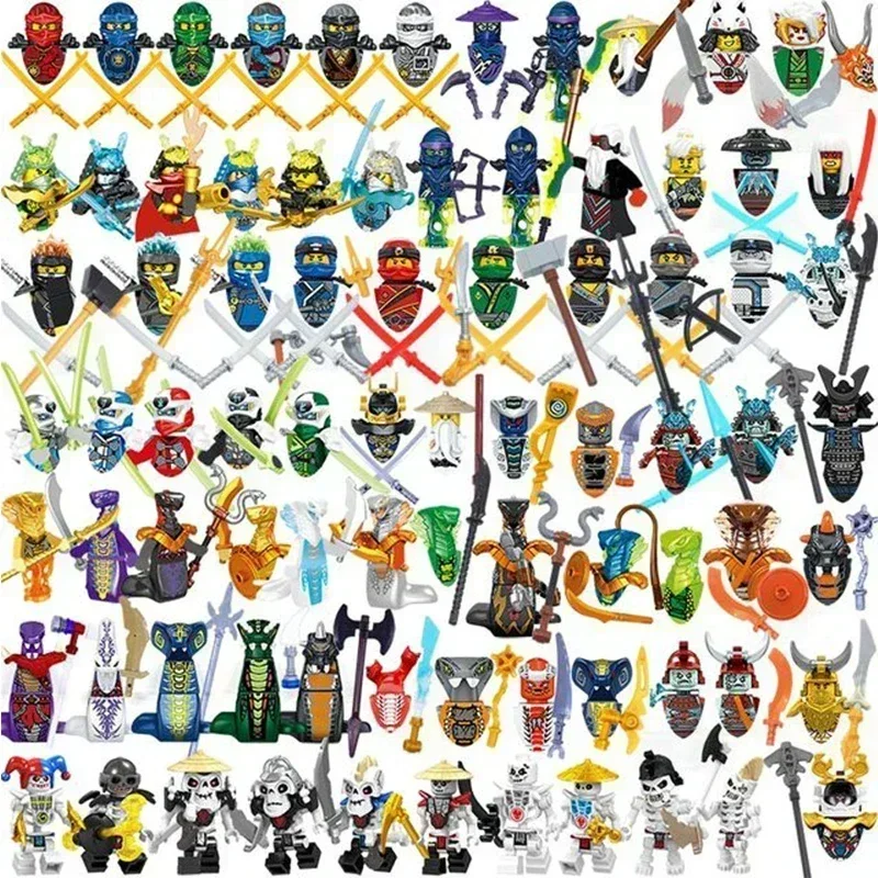 24-teilige Anime-Charaktere Ninja-Figuren Garmadon Jay Lloyd Samukai Cole Harumi Ultra Violet Pyro Snake Baustein Kinderspielzeug