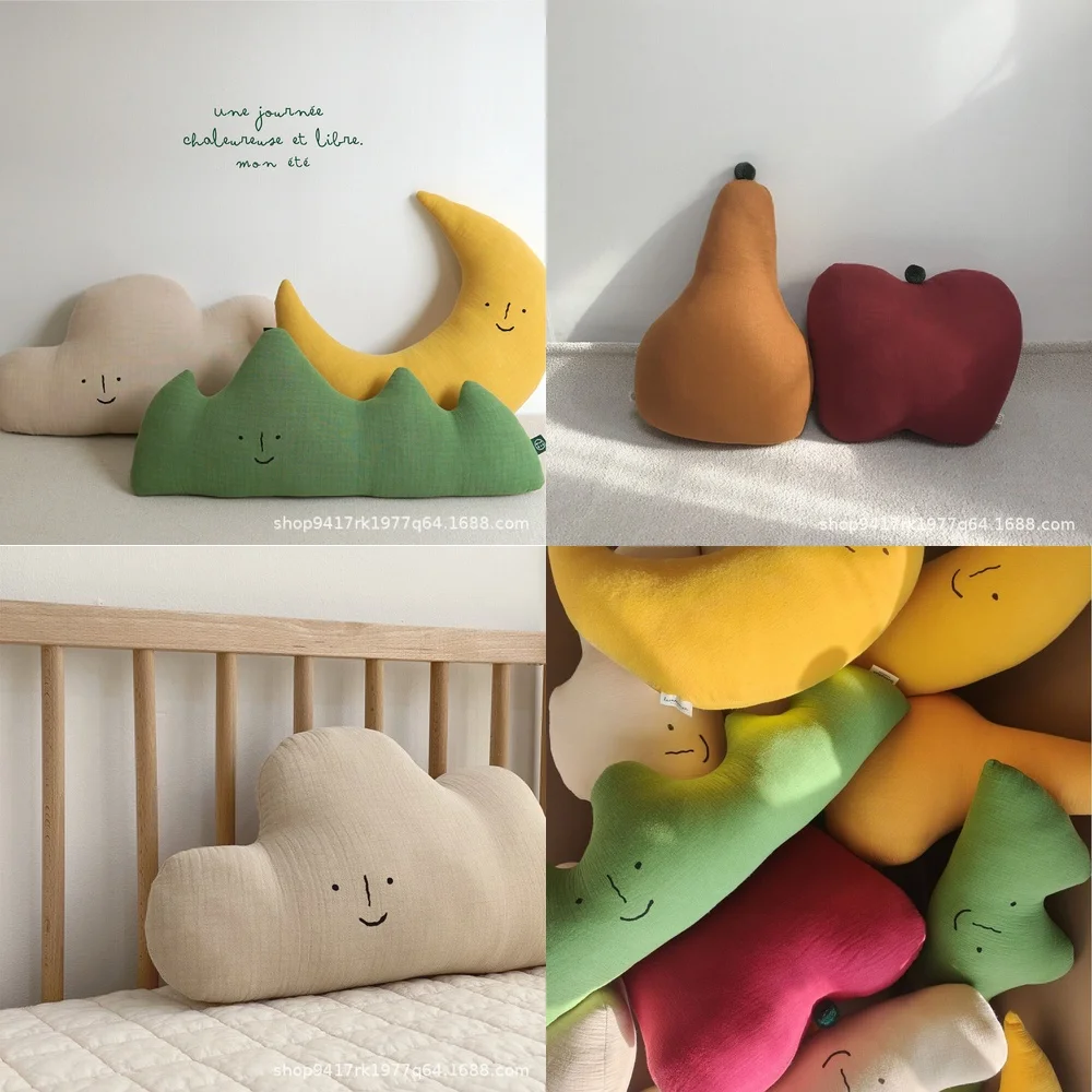 Soft Cotton Muslin Embroidered Name Comfort Pillow for Babies Toddlers Newborns Nursery Decor Crib Bedding Baby Nursing