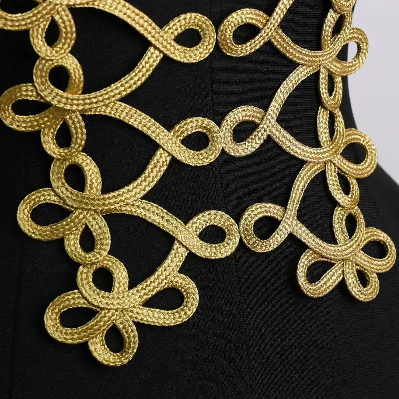 Fashion Large Sew On Patches Handmade Golden Silk Applique for Bag Hat Clothing DIY Customization Decor