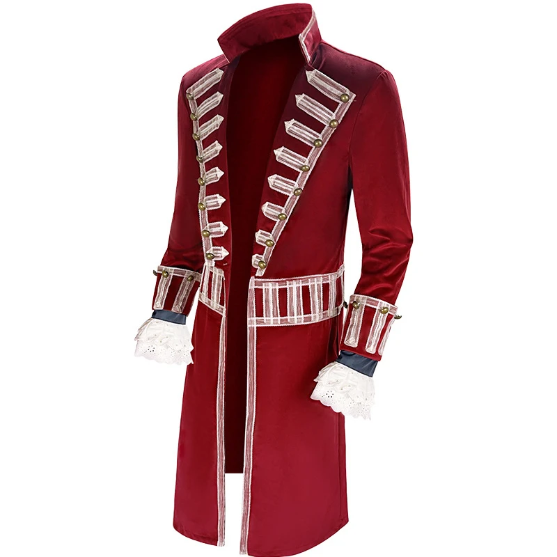 New Captain Hook Costume 2023 Movie Peter Cosplay Medieval Pirate Cosplay Jacket Men Renaissance Vampire Tuxedo Coat