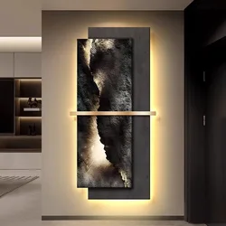 Modern crystal porcelain craft interior porch LED wall lamp painting living room dining room bedroom entrance wall decoration