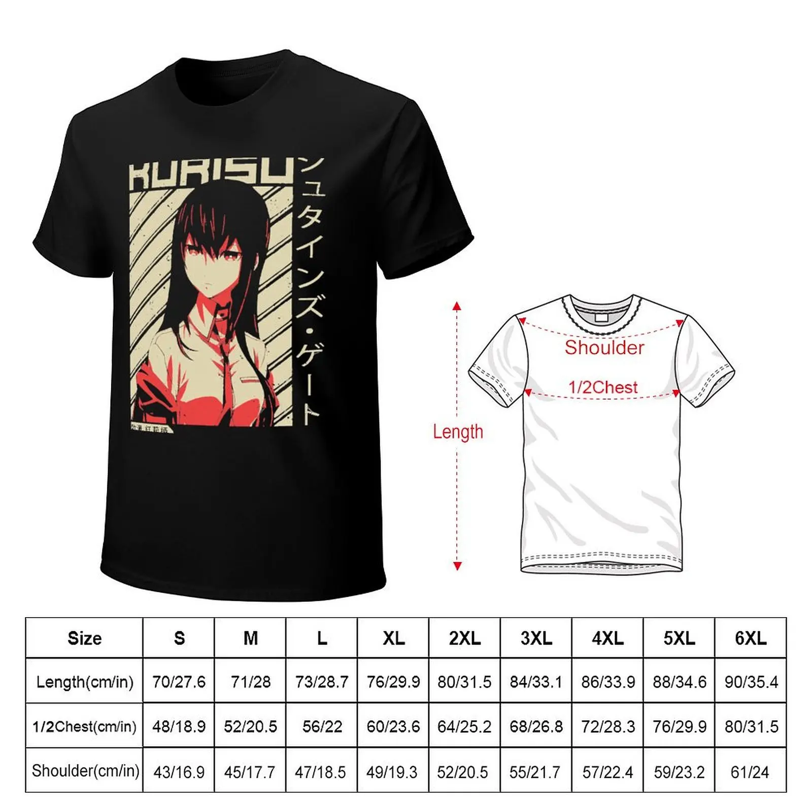 Steins Gate 0 Makise Kurisu- Anime Shirt T-Shirt Novelty Print Casual Tee Shirt