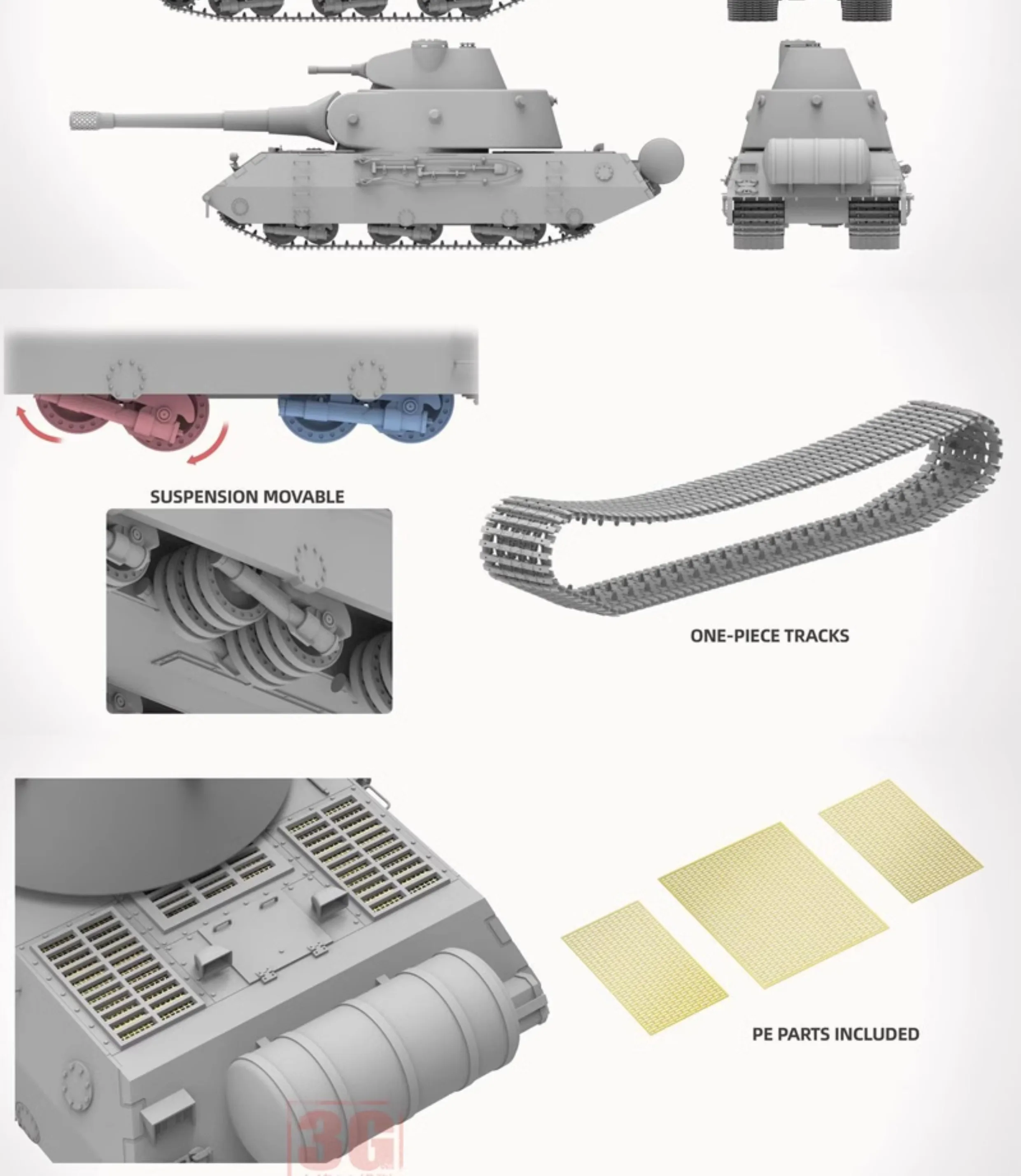 Takom ชุดโมเดลประกอบ2187 Vk100.01 (P) K3382รถถังหนัก1/35