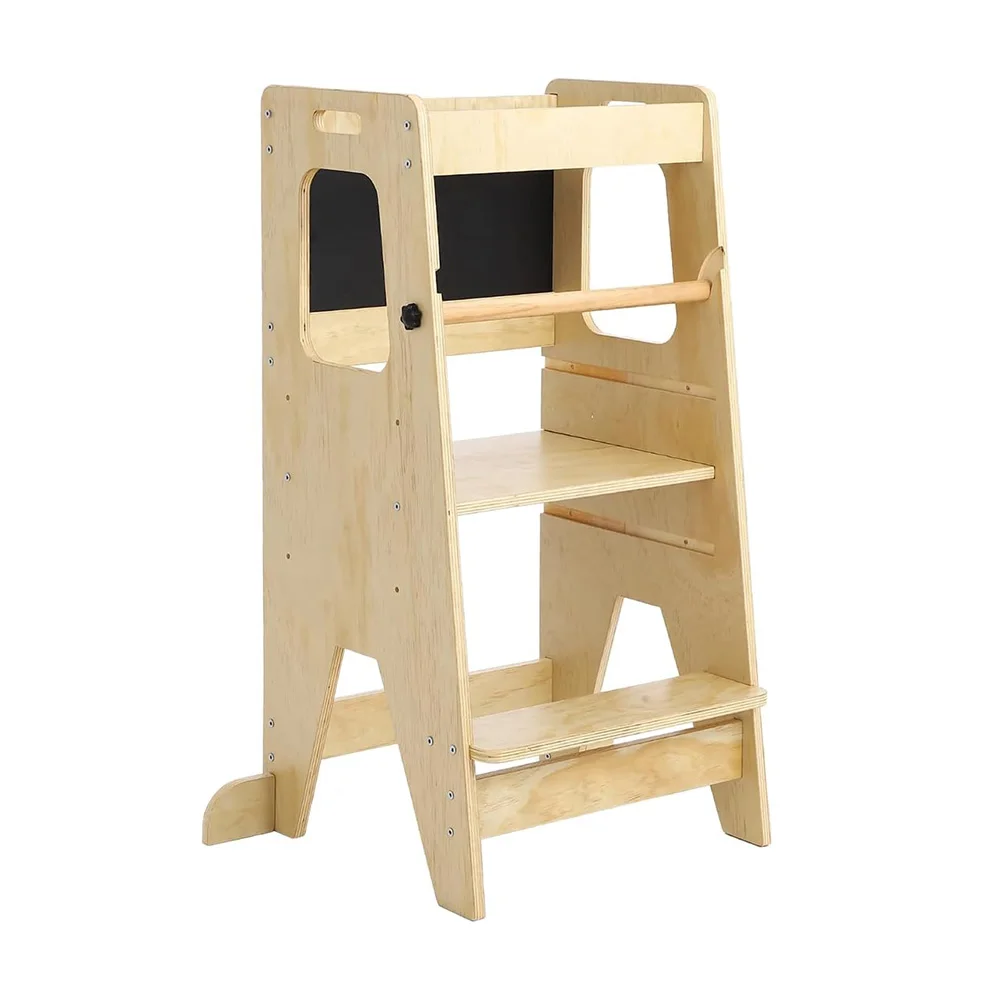 Adjustable Wooden Kitchen Step Stool for Kids