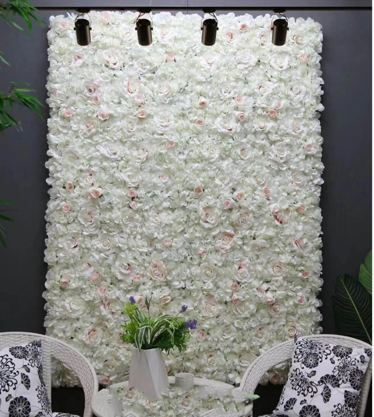 

40x60cm Silk Rose Flower Wall Wedding Decoration Backdrop Champagne Artificial Flower Wall Romantic Wedding Decor Grass Wall