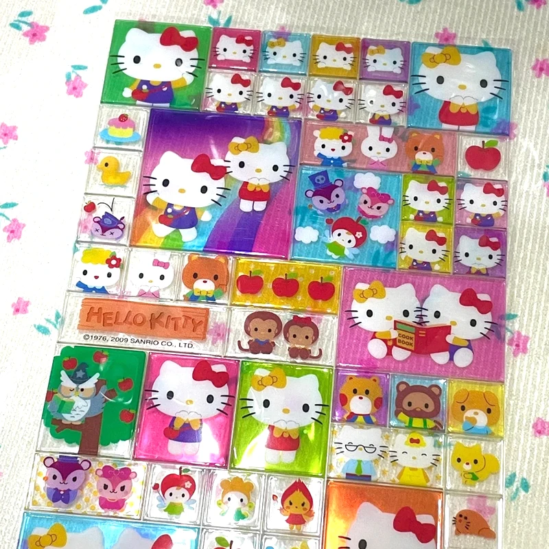 1PC Vintage Kawaii 3D Hello Kitty Stickers Cute Japanese Charm Storage Box Stickers Phone DIY Decoration Stickers Birthday Gifts