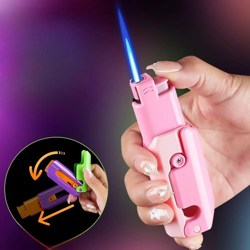 2024 Gravity Retractable Carrot Rechargeable Lighter Windproof Tungsten Luminous Cigarette Lighter Outdoor Toy Men\'s Gift