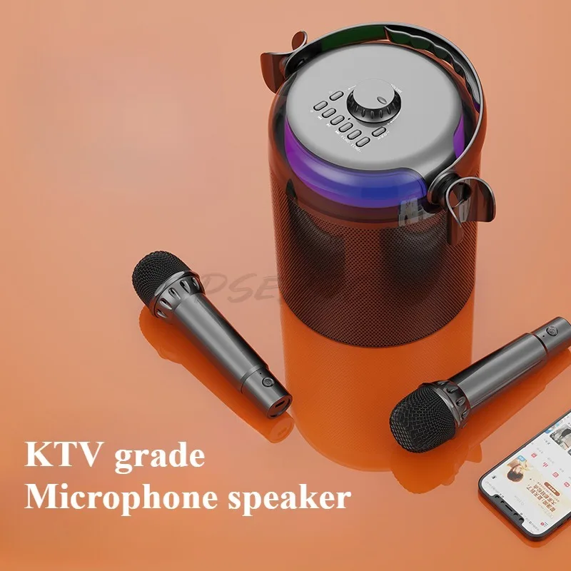 Convenient Two Person Duet Bluetooth Karaoke Microphone Karaoke Microphone Integrated Audio System