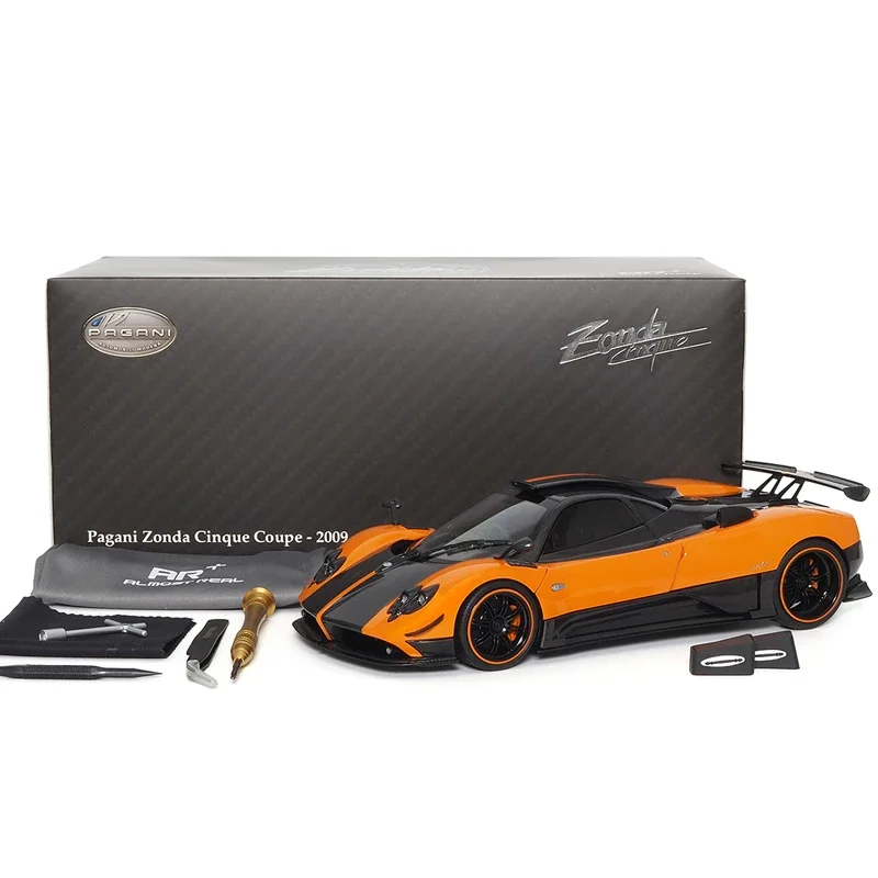 1:18 Pagani Cinque zonda Zonda โลหะผสมการบีบอัดเพลาจําลองขนาดเล็ก,ตกแต่งสําหรับผู้ใหญ่,ของเล่นเด็ก,ของขวัญเด็ก