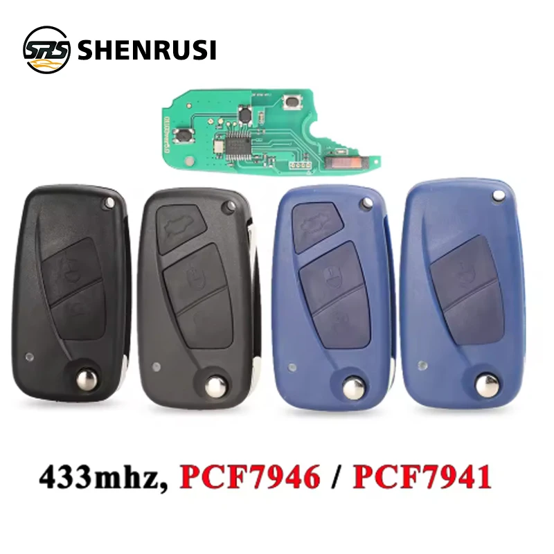 

SHENRUSI 2/3-кнопочный откидной дистанционный ключ Delphi 433 МГц для FIAt 500 Punto Ducato Stilo Panda Bravo Key ID46 PCF7946/7941 Чип