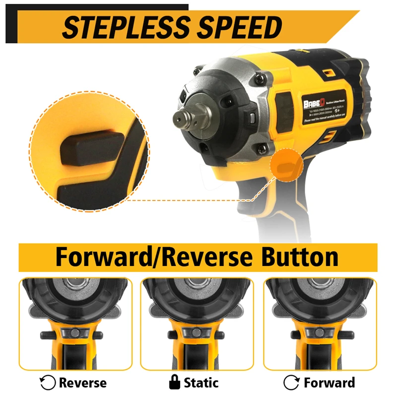 Imagem -05 - Brushless Chave de Impacto Elétrica sem Fio Recarregável High Torque Broca de Mão Ferramenta Elétrica para Makita Bateria 18v 2000n.m 2