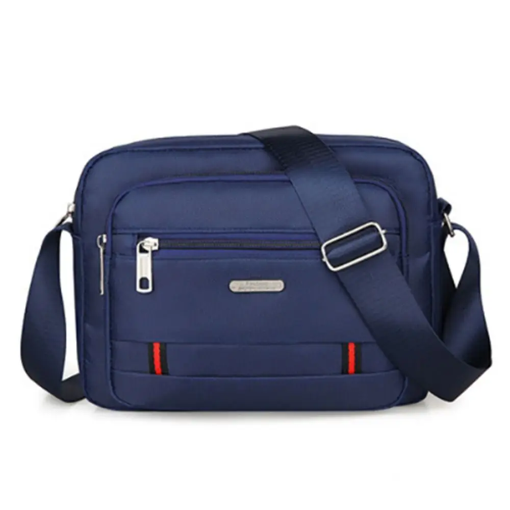 Men Crossbody Bags Male Nylon Shoulder Bags 4 Zippers Boy Messenger Bags Man Handbags for Travel Casual Large Satchel