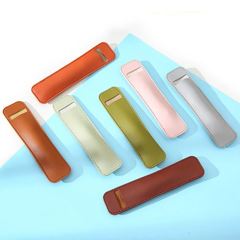 Fashion Portable Pen Pouch Soft Travel Supplies Pen Holder Bag PU Leather Pens Organizer for Ballpoint & Fountain Pens