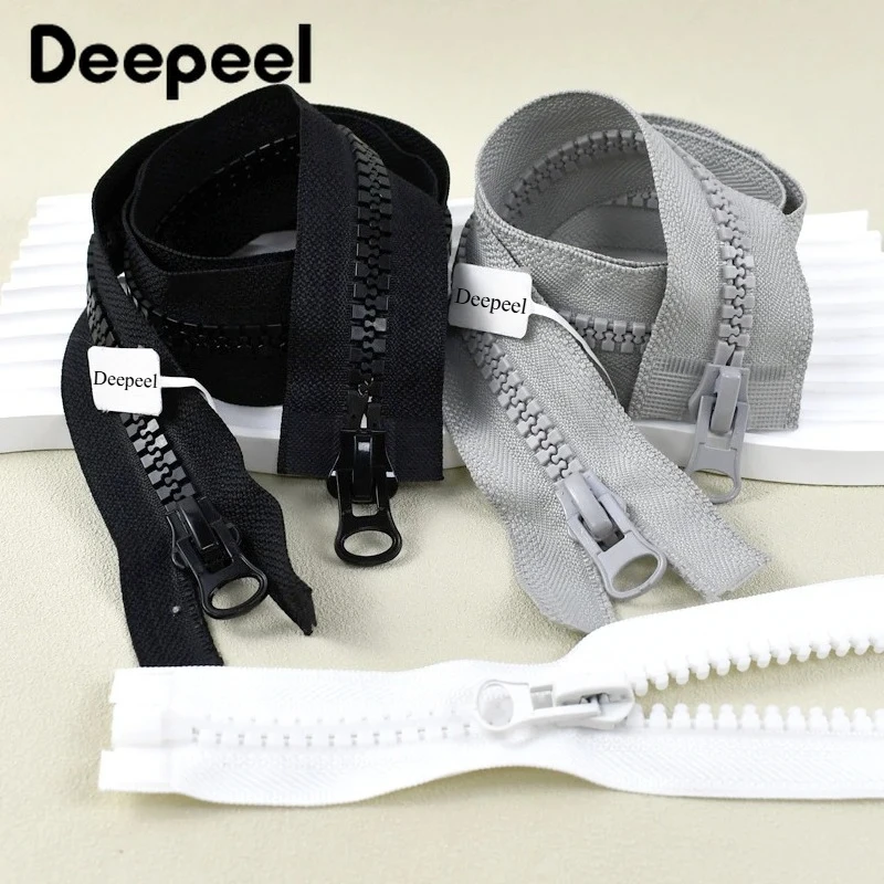 

8# 15-500cm Open-end Resin Zipper Jacket Coat Single/Double Zip Head Backpack Luggage Replace Zips Repair Kit Sewing Accessories