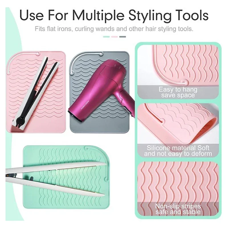 New Multifunctional Silicone Heat Resistant Pad Insulation Mat For Hair Straightener Curling Stick Curler Flat Irons