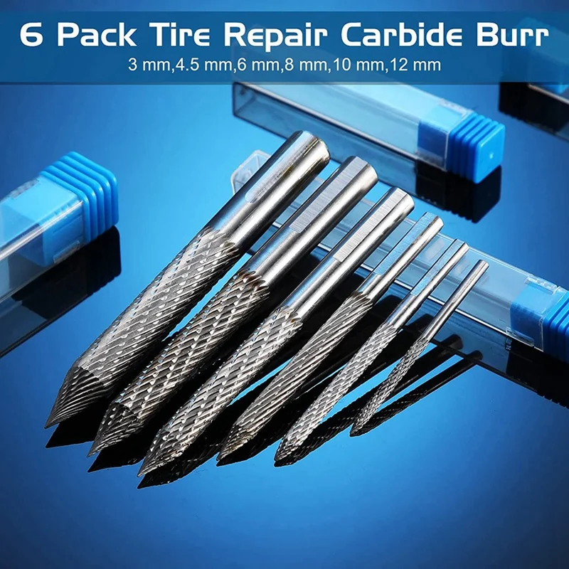 Tire Bit Multi Sizes Tire Repair Carbide Burr Drill Bit Tire Patches Plug Cutters Wire Carbon Drill Tire Repair Tools