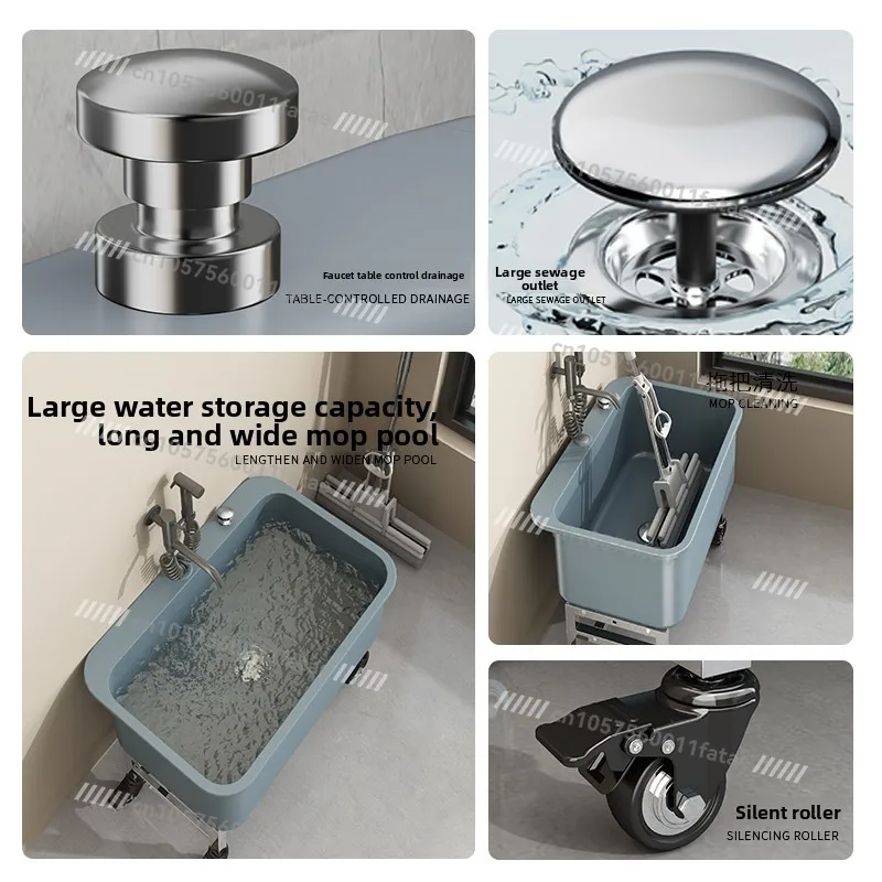 Balcony Mop Pool Movable Washing Mop Pool Floor-to-ceiling Toilet Floor Basin Household Mop Pool Outdoor Sink Basin