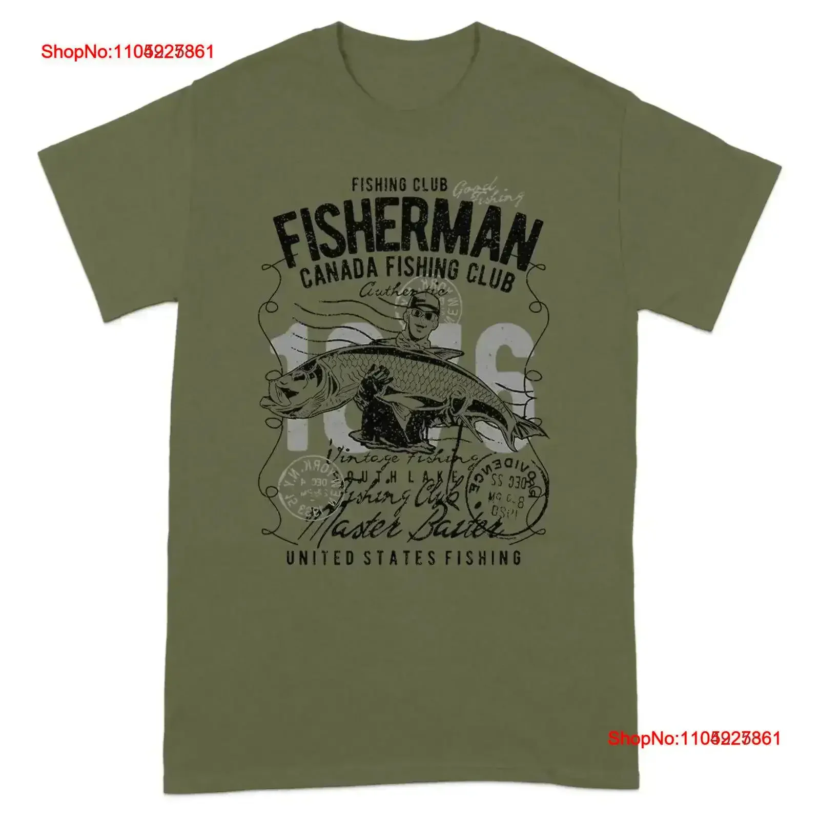 

Funny Fishing T Shirt for Men Master Baiter Canada Club Fisherman Vintage Washed Stretched Top Everyday Wear Casual vintage