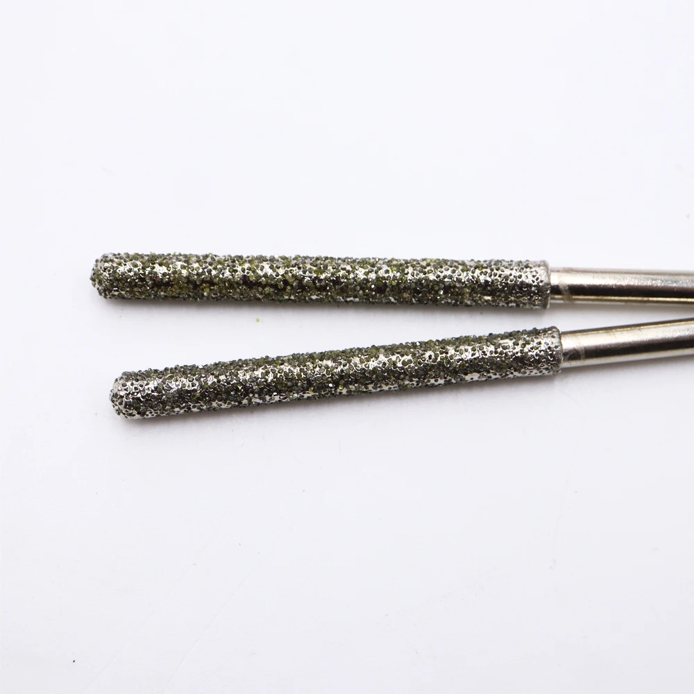 Vástago de rebaba de molienda, 4mm, 80mm, brocas de pelado de diamante ultralargas, malla 40 #60 #, brocas de recorte de rebabas de molienda, 4 unids/lote por paquete